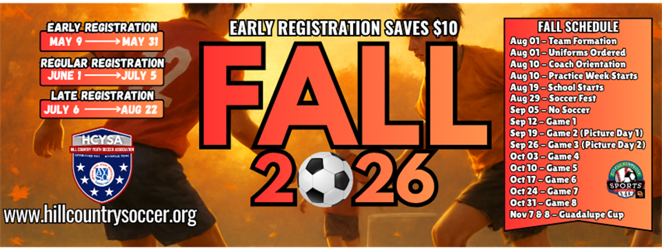 Fall 2026 Season Dates